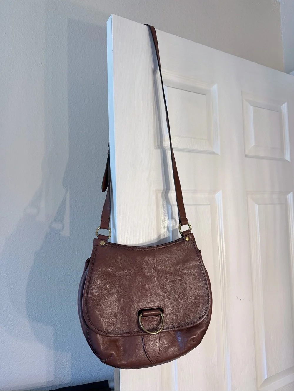 Frye Dark Brown Leather Saddle Crossbody